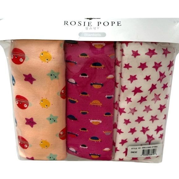 Rosie Pope 3-Pack Baby Blankets New - Picture 1 of 7